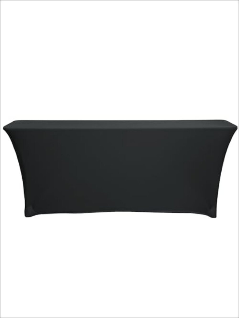 Spandex 6 Ft x 18 Inches Rectangular Training Tablecloth - Black